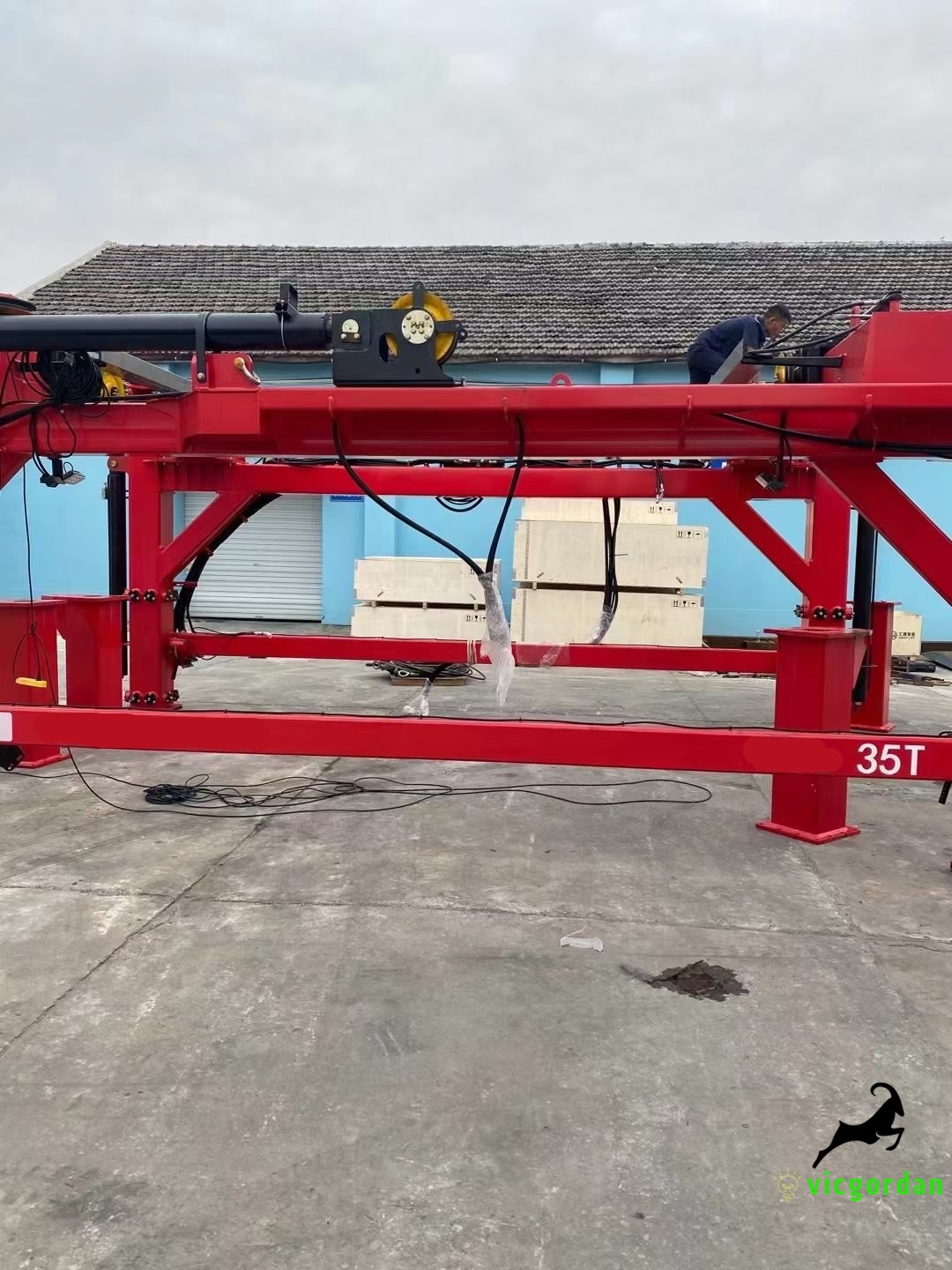 2021.20th Mar. Our Vicgordan 35 ton straddle carrier for container yard going to South africa market After 4 month R