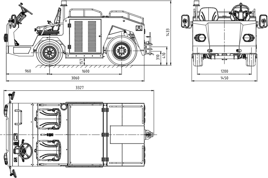 25 kN Diesel Baggage Tractor