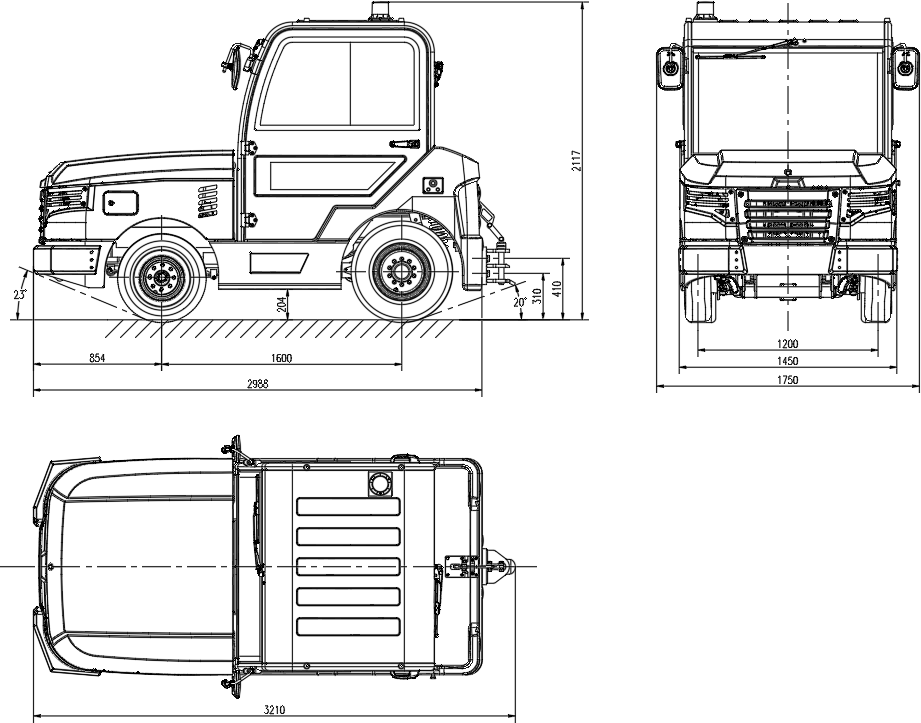 25 kN Diesel Baggage Tractor