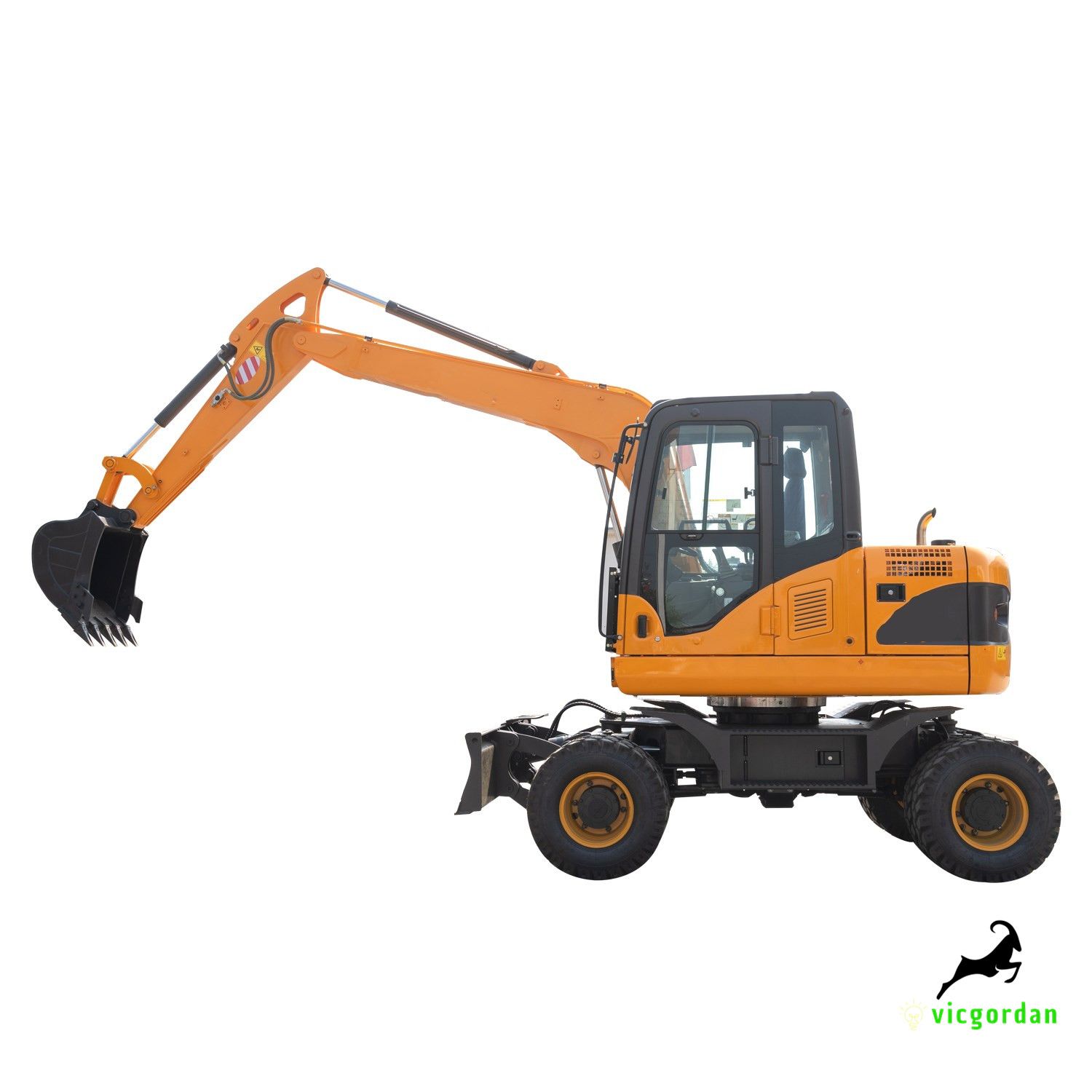 7.5 ton wheel excavator with yuchai engine