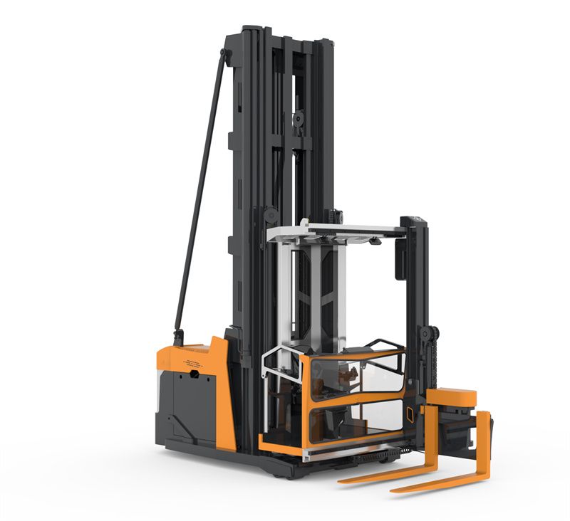 Man up electric three way stacking forklift